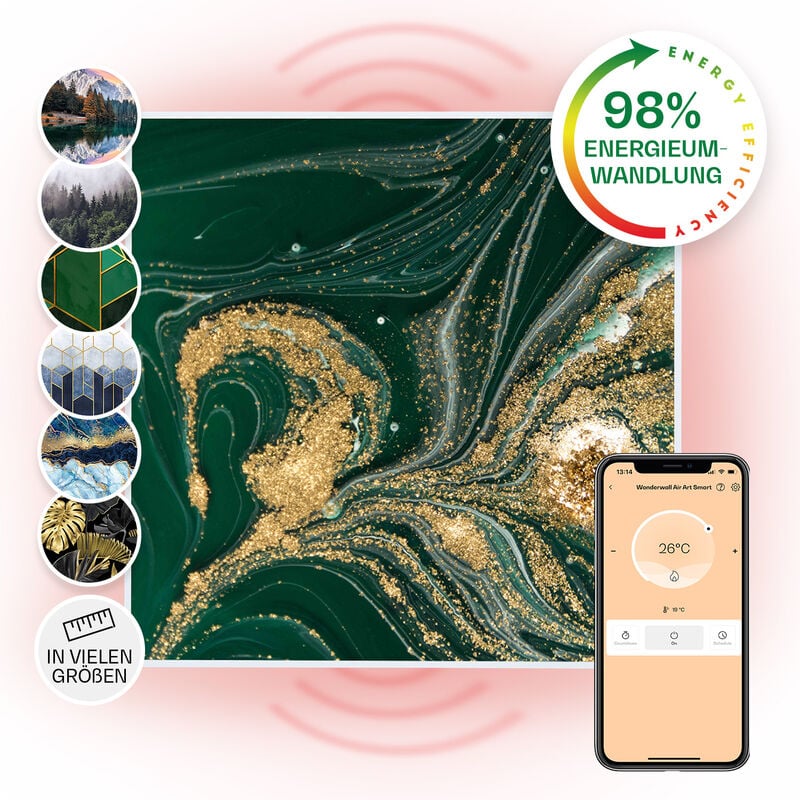 Klarstein Radiateur Infrarouge Mural Intelligent, Chauffage Infrarouge 350W, Panneau Chauffant Infrarouge, APP Mobile, Radiateur Electrique Extra