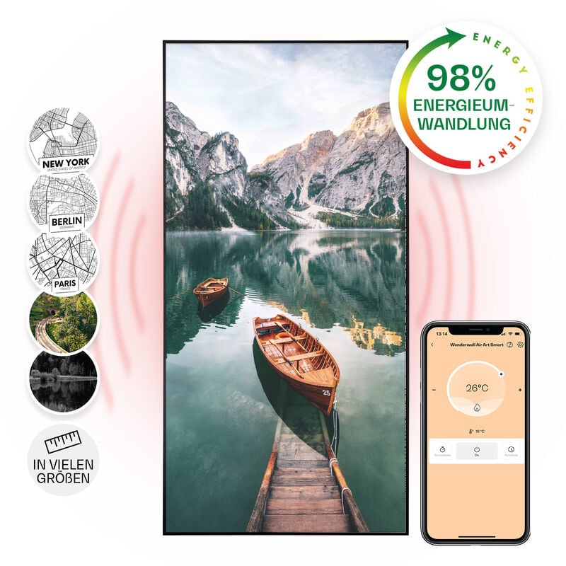 Klarstein - Radiateur Infrarouge Mural Intelligent, Chauffage Infrarouge 700W, Panneau Chauffant Infrarouge, app Mobile, Radiateur Electrique Extra