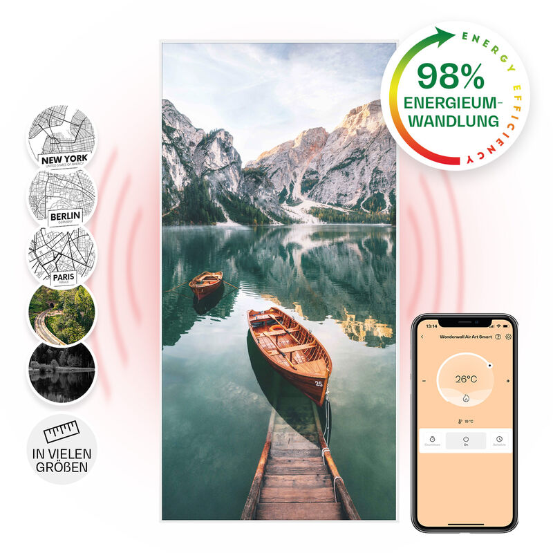 Klarstein - Radiateur Infrarouge Mural Intelligent, Chauffage Infrarouge 700W, Panneau Chauffant Infrarouge, app Mobile, Radiateur Electrique Extra