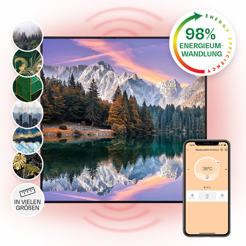 Klarstein - Radiateur Infrarouge Mural Intelligent, Chauffage Infrarouge 350W, Panneau Chauffant Infrarouge, app Mobile, Radiateur Electrique Extra