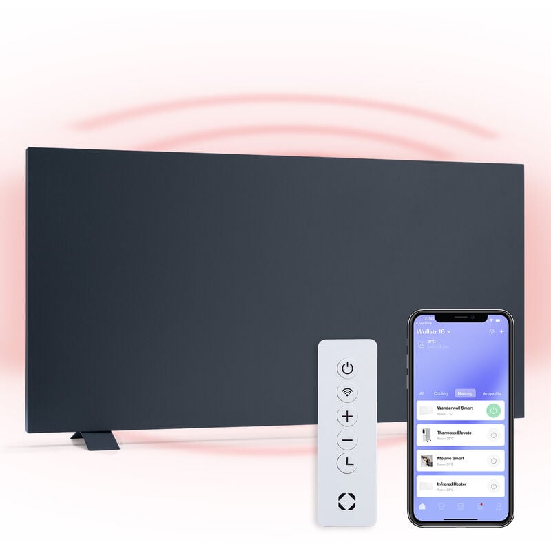Klarstein - Radiateurs Chauffage Radiant Electrique IP24, Chauffage salle de bain infrarouge Intelligent WiFi et App, Radiateur Electrique Mural