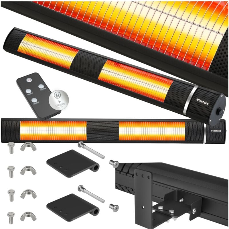 Radiateur infrarouge Solaris Horizon 3000W, boîtier en aluminium - noir