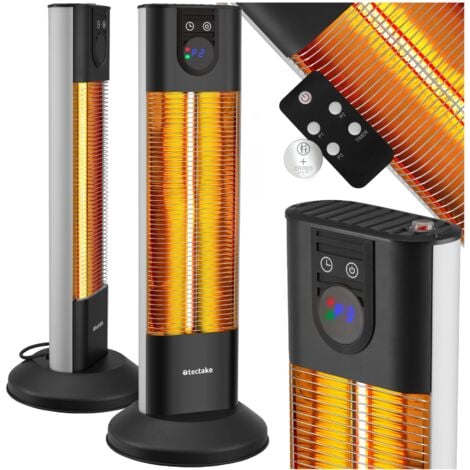 TECTAKE Radiateur infrarouge Solaris Terra 1500W avec fonction minuterie - noir