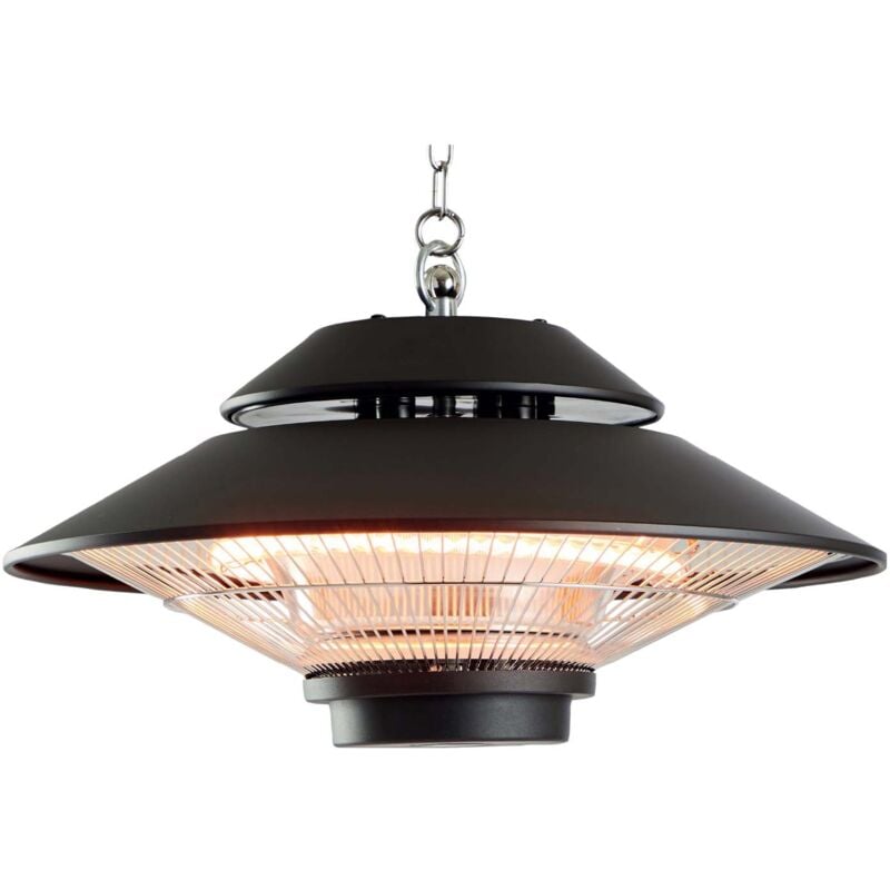 Kekai - Chauffage Électrique Infrarouge Halogène 1500W Int. et Ext. Design Suspendu 42,5x42,5x24cm Télécommande incluse