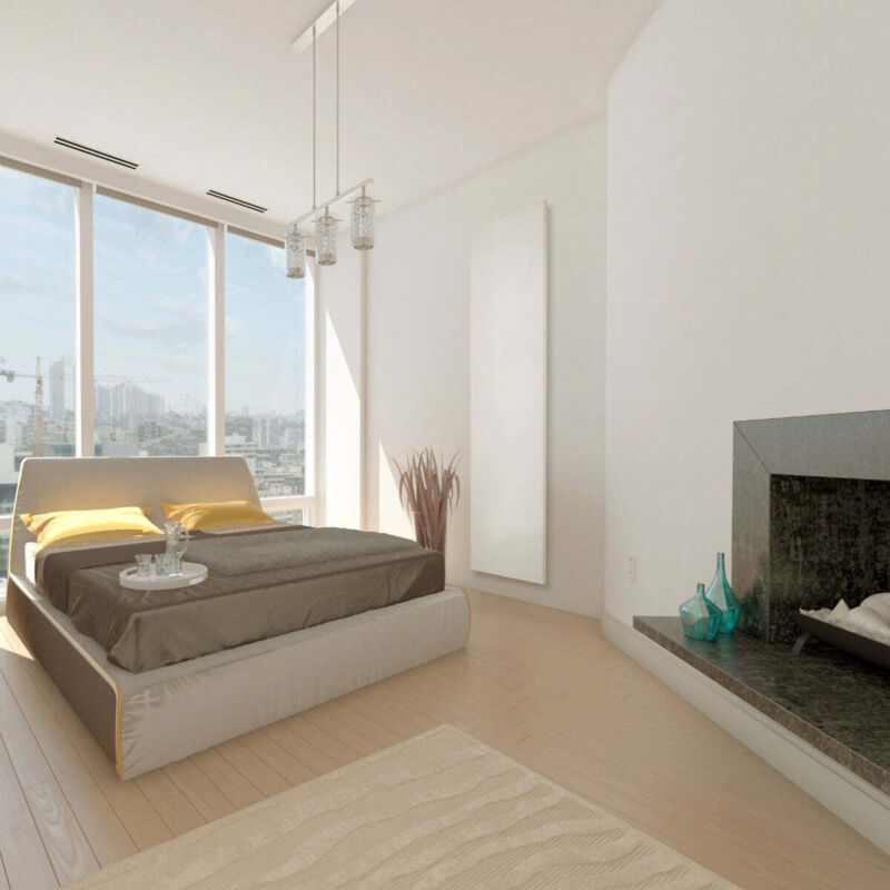 Radiateur électrique Monochrome - coloris blanc - 450 Watts - 100 x 40 cm vertical