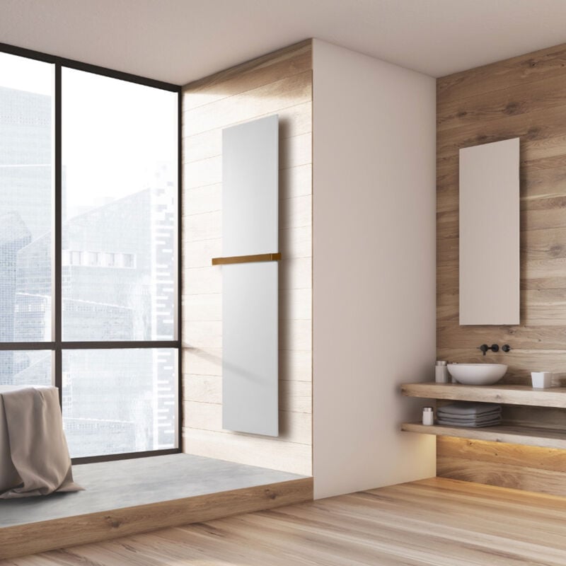 U-tile - Radiateur électrique Monochrome - coloris blanc - 800 Watts - 180 x 40 cm vertical