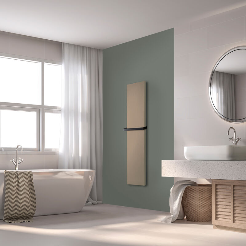 Radiateur électrique Monochrome - coloris brun - 1200 Watts - 200 x 50 cm vertical