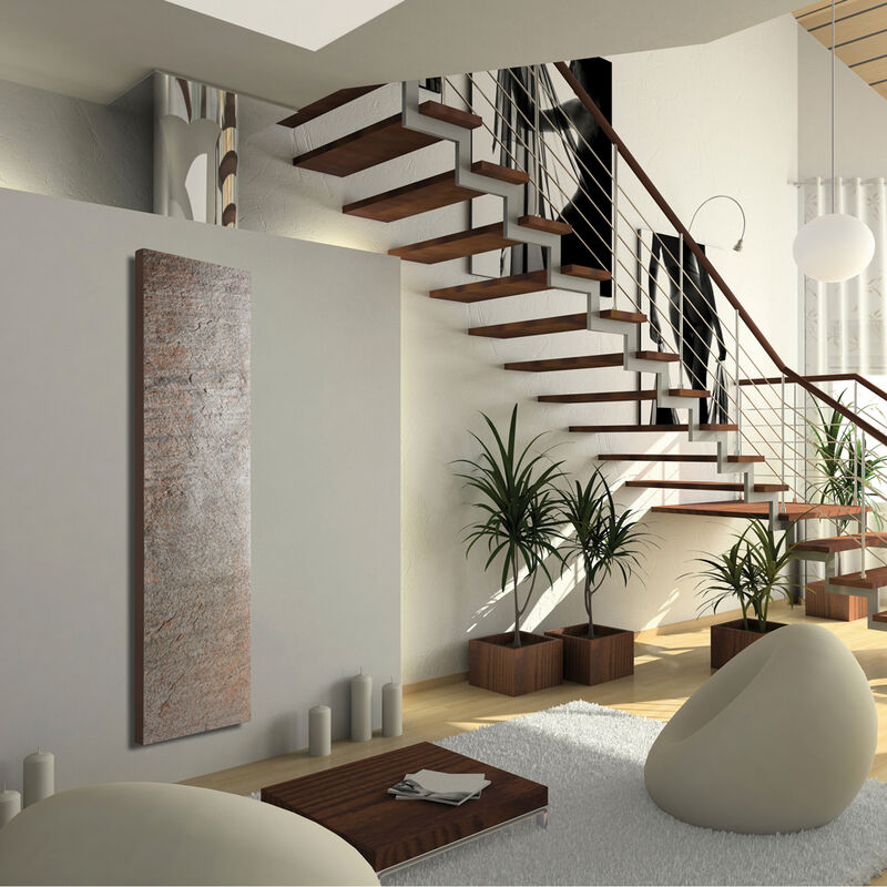 Radiateur électrique pierre naturelle - coloris cuprus - 800 Watts - 180 x 40 cm vertical