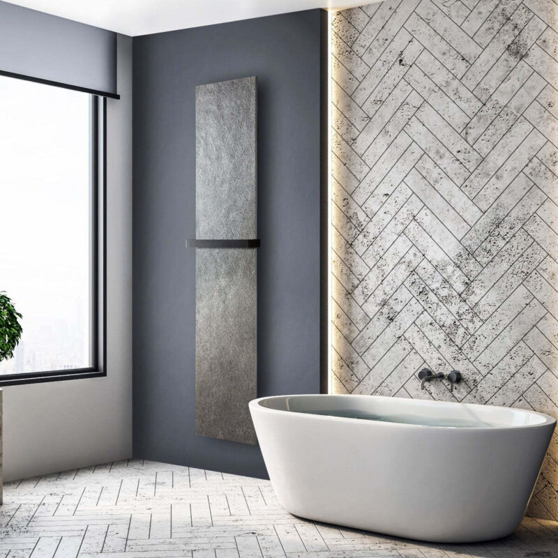 Radiateur électrique pierre naturelle - coloris roche de mer - 1200 Watts - 200 x 50 cm vertical