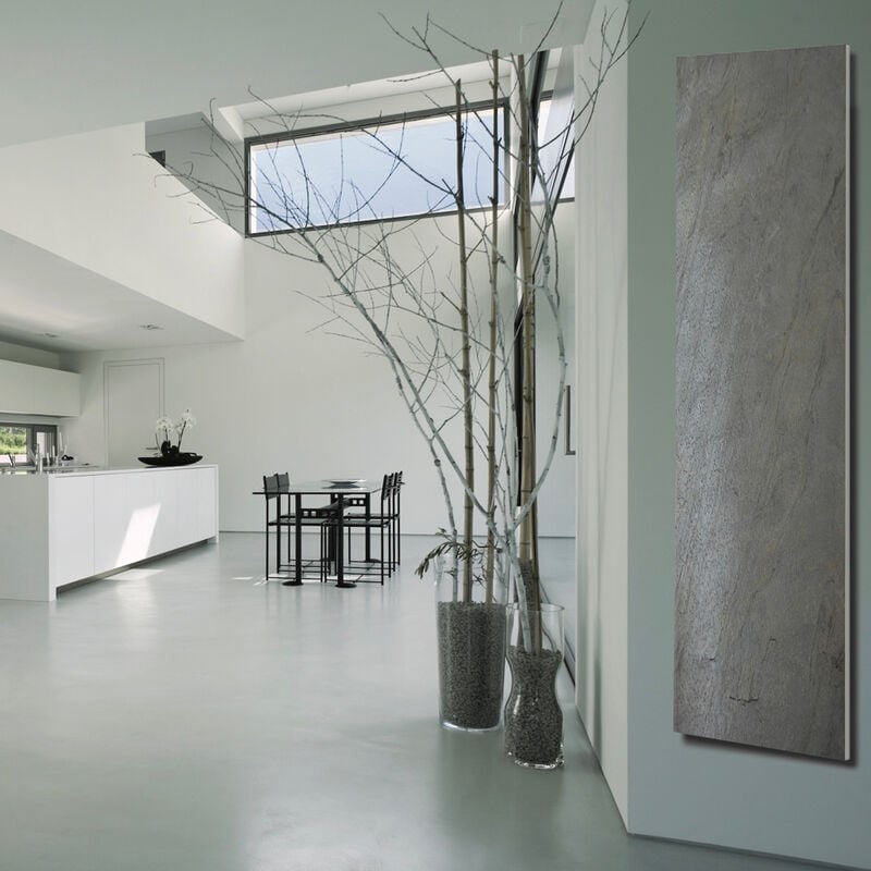 Radiateur électrique pierre naturelle - coloris ardoise - 1200 Watts - 200 x 50 cm vertical