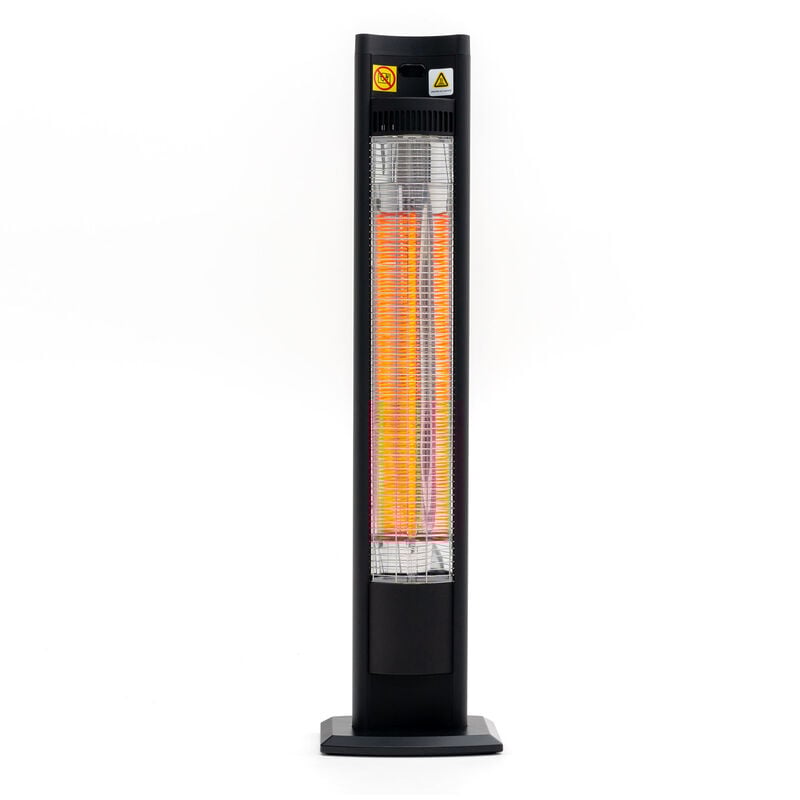 Chauffage Électrique Portable Infrarouge Fibre Carbone 2000W Int. et Ext. Kekai 17,2x7,4x102 cm Télécommande incluse