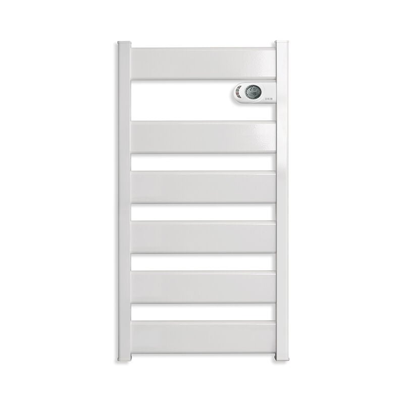 Sèche-serviette lysa à inertie céramique 750W – Blanc. Fabriqué en Espagne. Économique, programmable et innovant. Structure en aluminium et blocs