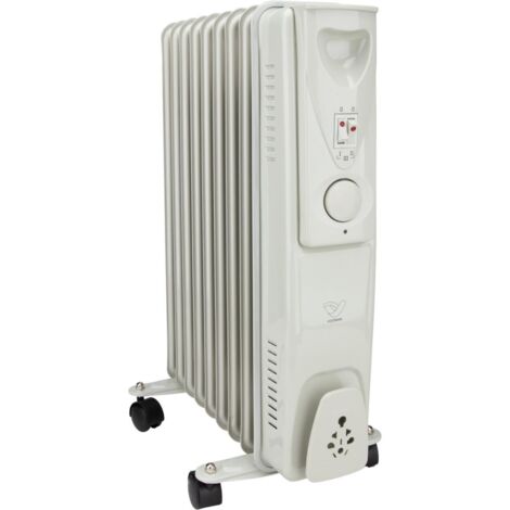 Radiateur mobile bain d'huile 2000W - blanc - Voltman