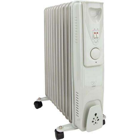 Radiateur mobile bain d'huile 2500W - blanc - Voltman