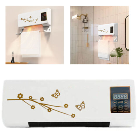 Radiateur mural avec télécommande et affichage numérique pour bureau garage maison