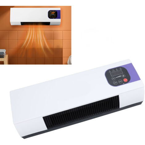 Radiateur mural électrique haute efficacité pour salle de bain et chambre, utilisation duale avec vent naturel et vent chaud, prise US 110V, ABS, installation facile