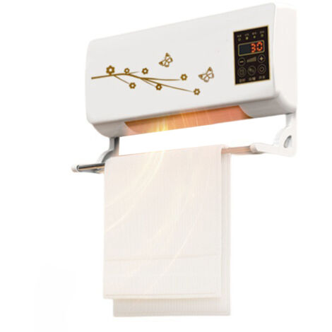 Radiateur mural électrique Silencieux Thermostat Contrôle à distance Protection surchauffe Abs 86.4oz Remote inclus Heater-Fan Blanc pour Bureau Salle de Bain