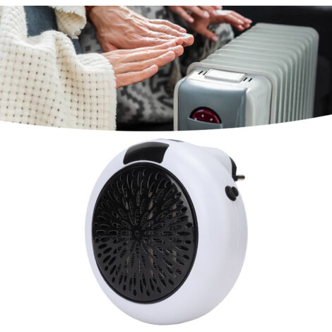 Radiateur mural mini blanc avec télécommande, chauffage 900W pour bureau et maison.