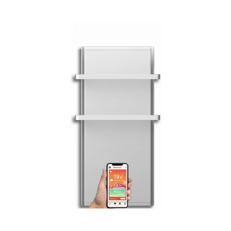 Radialight - icon 2B Radiateur électrique Dual-Therm vertical à faible consommation avec Wi-Fi 750W Blanc