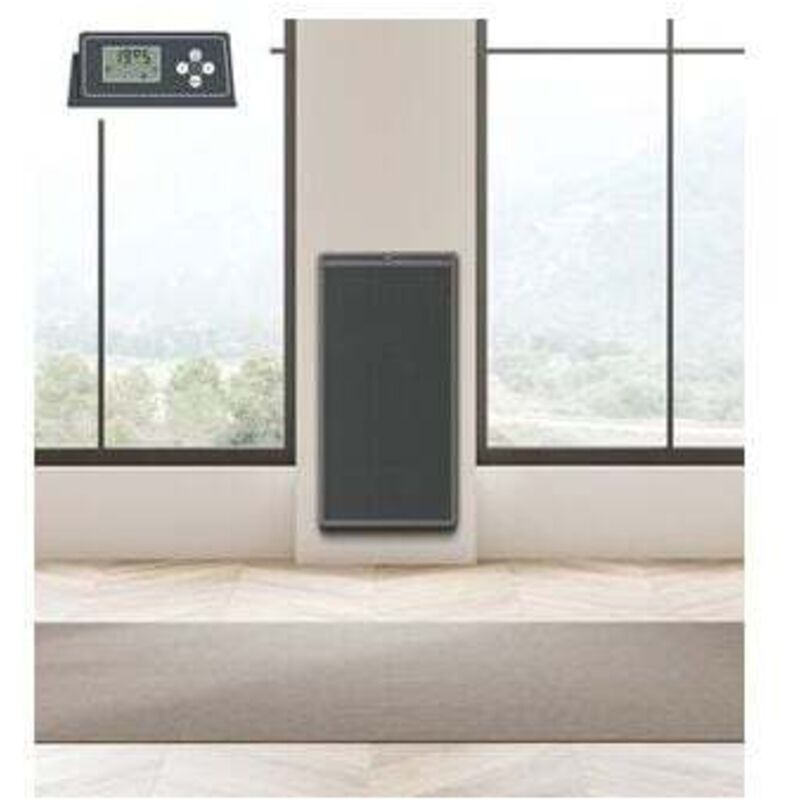 Carrera - Radiateur Panneau Rayonnant Vertical lcd Aluminium Gris Anthracite 2000W
