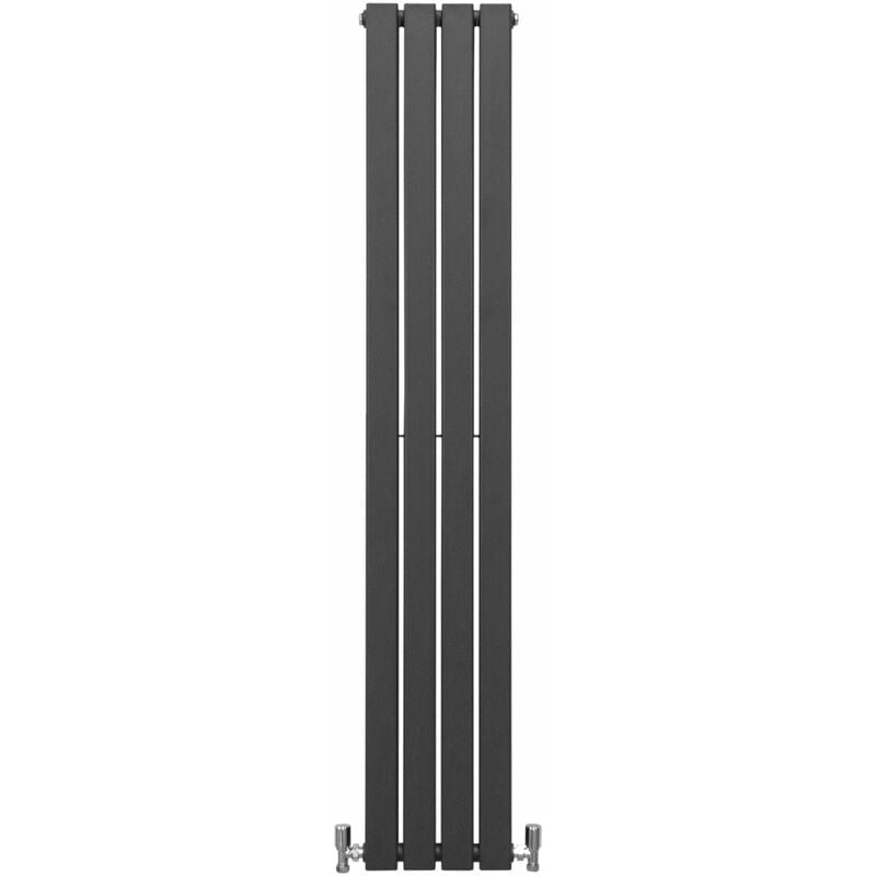 Monster-shop - Radiateur Plat Mural 160 x 28 cm Gris Anthracite Pour Salle de Bain, Cuisine, Maison Moderne Design Scandinave [Kit de Fixations,