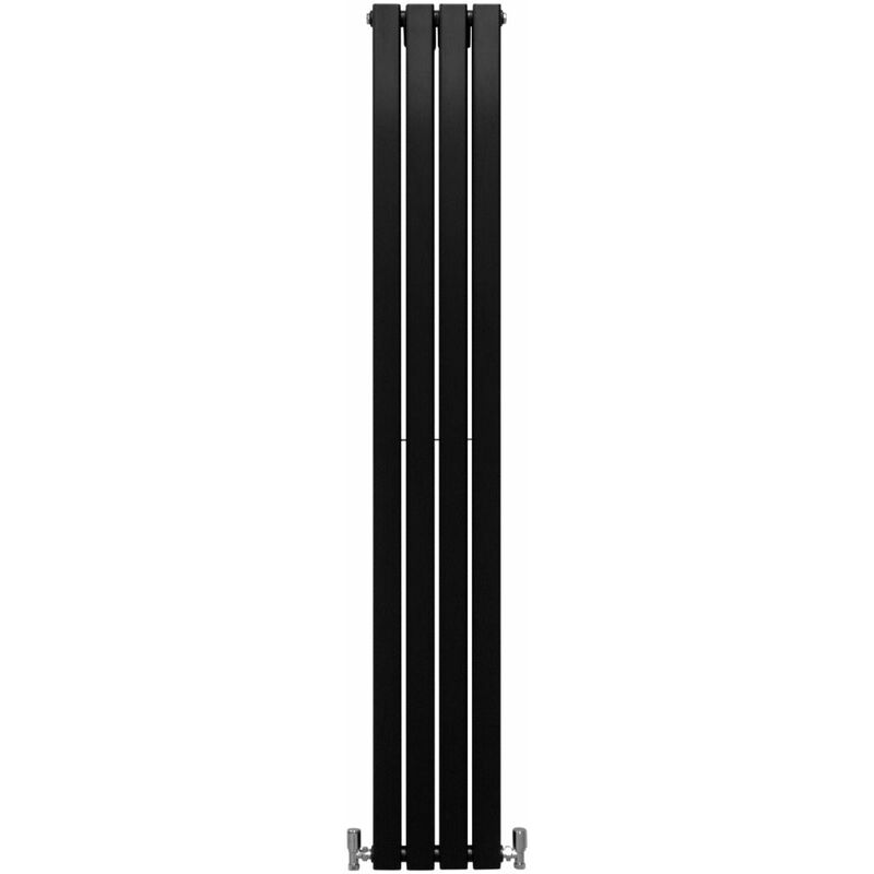 Monster-shop - Radiateur Plat Mural 180 x 28 cm Noir Mat Pour Salle de Bain, Cuisine, Maison Moderne Design Scandinave [Kit de Fixations, Brosse de