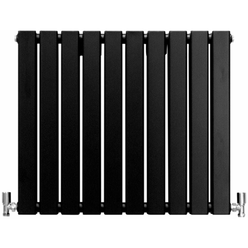 Monster-shop - Radiateur Plat Mural 60 x 70 cm Noir Mat Pour Salle de Bain, Cuisine, Maison Moderne Design Scandinave [Kit de Fixations, Brosse de