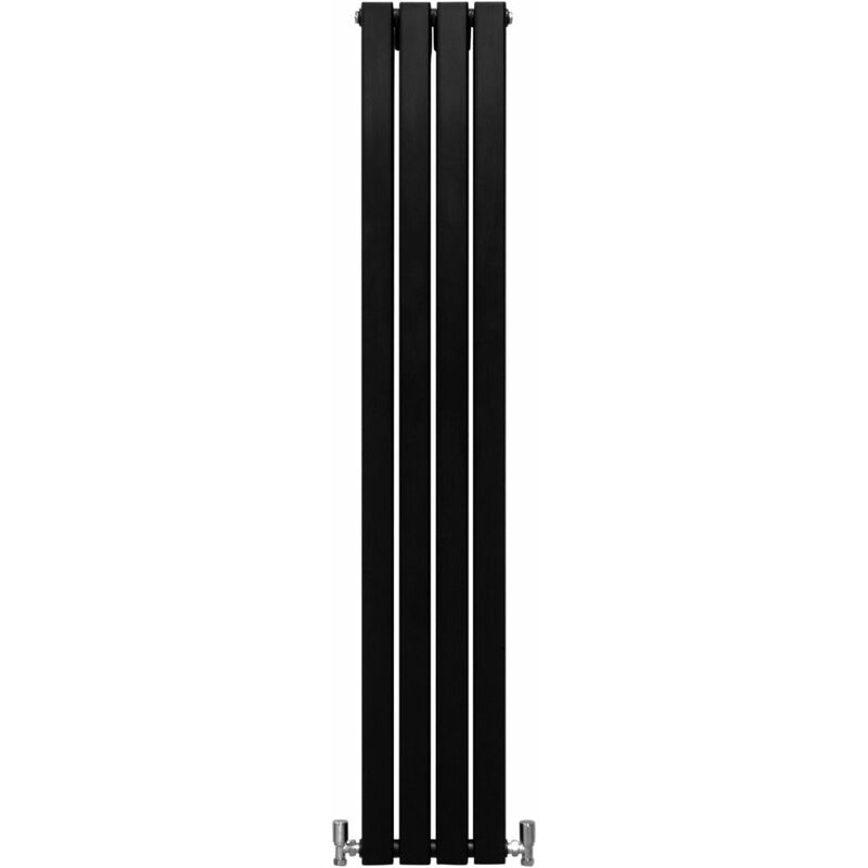 Monster-shop - Radiateur Plat Mural 160 x 28 cm Noir Mat Pour Salle de Bain, Cuisine, Maison Moderne Design Scandinave [Kit de Fixations, Brosse de