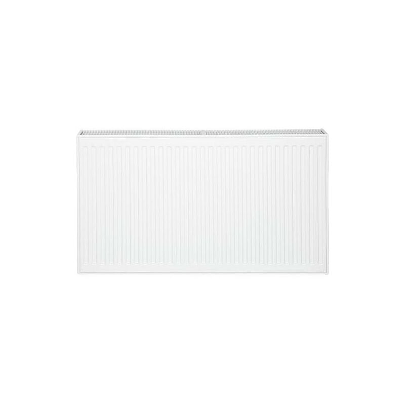 Radiateur profilé plattella V6 c raccordement central 6-raccords, Type 22/600/500, couleur blanc ral 9016