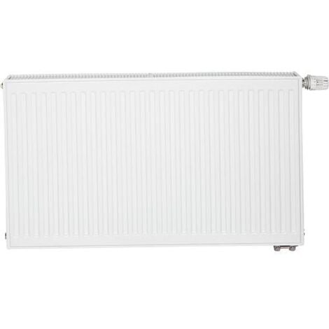 Radiateur profilé PLATTELLA V6 L raccordement standard 6-raccords, Type 33/600/400, couleur blanc RAL 9016