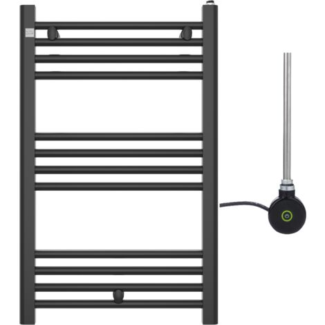 Radiateur Salle de Bain Design Granitan Puerto 80x50 cm Noir avec Résistance Électrique One Touch 348W