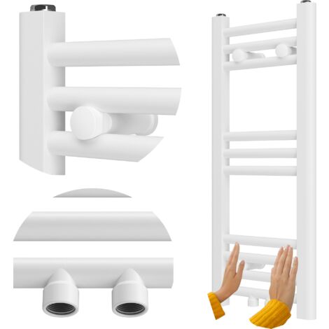 Radiateur Salle de Bain Granitan Raven 70x30 cm Blanc Échelle Chauffante 211 W