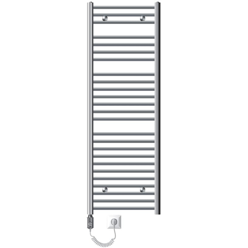 Ecd Germany Radiateur Sèche-serviettes électrique 500 x 1500 mm Barre coudée chromée 900W