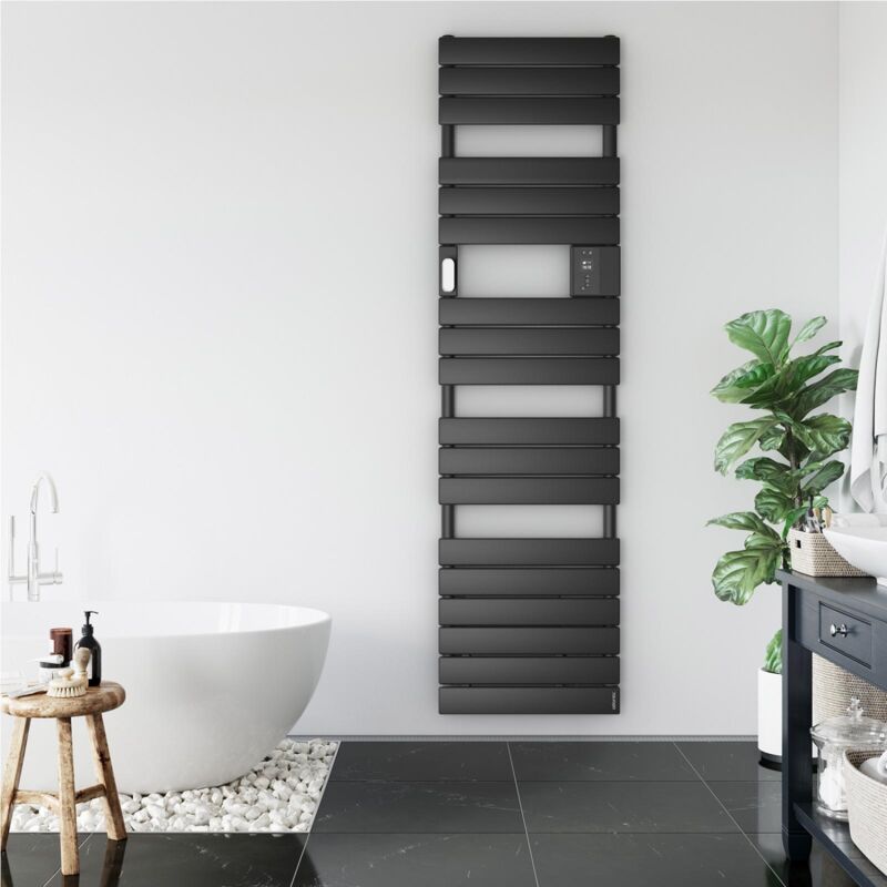 Atlantic - Radiateur sèche-serviettes connecté Adelis étroit 500W Anthracite - 861924