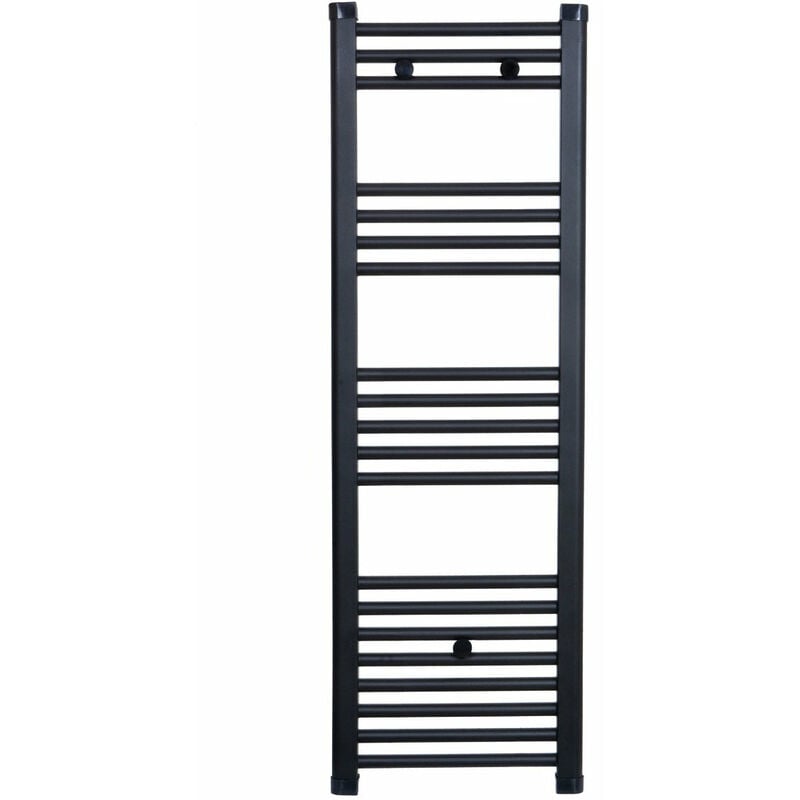 Stano. - Radiateur sèche-serviettes eau chaude coda 120 x 40 cm noir mat