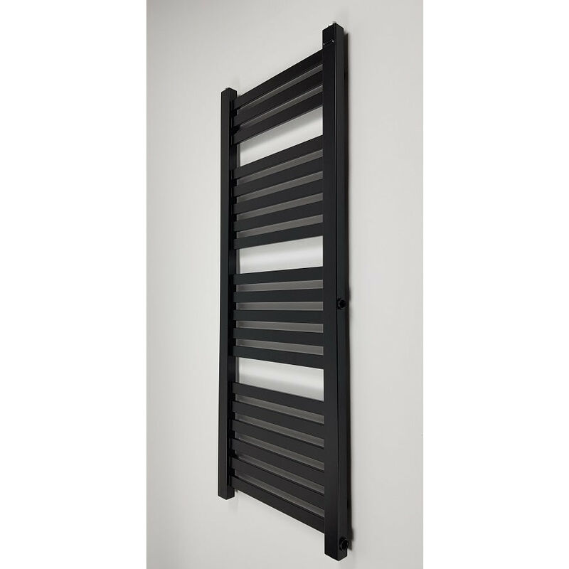 Stano. - Radiateur sèche-serviettes eau chaude design beryl 115 x 44 cm noir mat - Noir