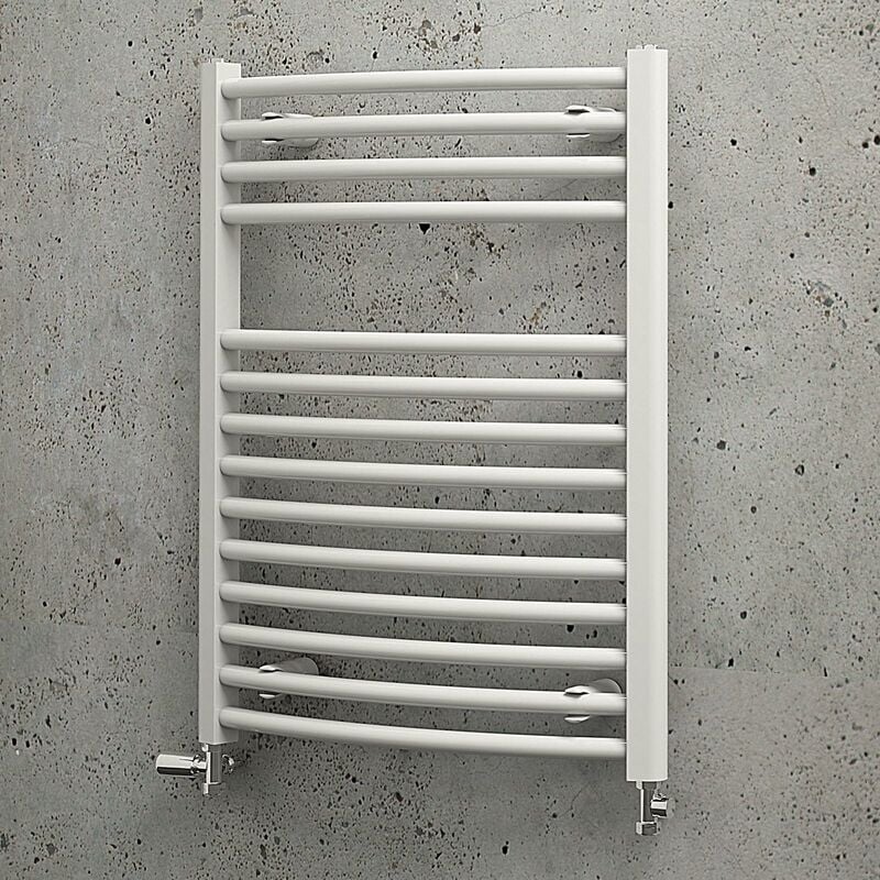 Schulte - jamais utilisé ] - Radiateur sèche-serviette à eau chaude Europa, blanc, inertie fluide, vertical 70 x 50 cm, 330 w