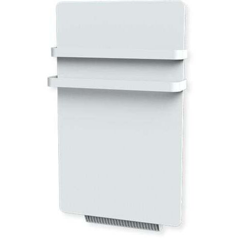 Carrera – Radiateur sèche-serviette électrique 500W – Verre LCD – Soufflerie 900W – Programmation hebdomadaire – Blanc brillant