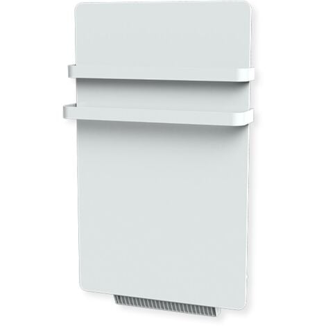 Radiateur sèche-serviette CARRERA - 500W - Verre LCD - Avec soufflerie 900W (1400W) - Blanc