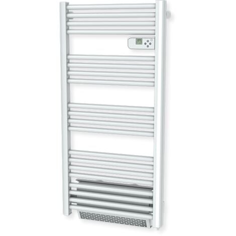 Radiateur sèche-serviette CARRERA - 750W + soufflerie 1000W (1750W) - Tubes ronds - Blanc