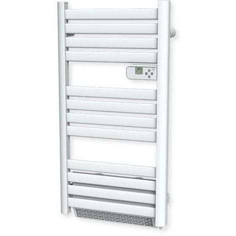 Carrera – Sèche-serviette électrique 500W avec soufflerie 1000W – Corps en aluminium – Modes programmables – Température réglable 13°C à 30°C – Blanc brillant