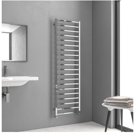 Radiateur sèche-serviette design vertical KARNAK 170 cm en laiton chromé