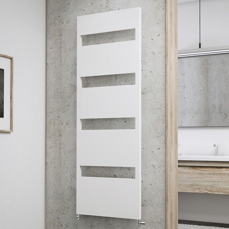 Schulte - Radiateur design Turin, raccord standard à droite/gauche, blanc alpin, 170 x 50 cm