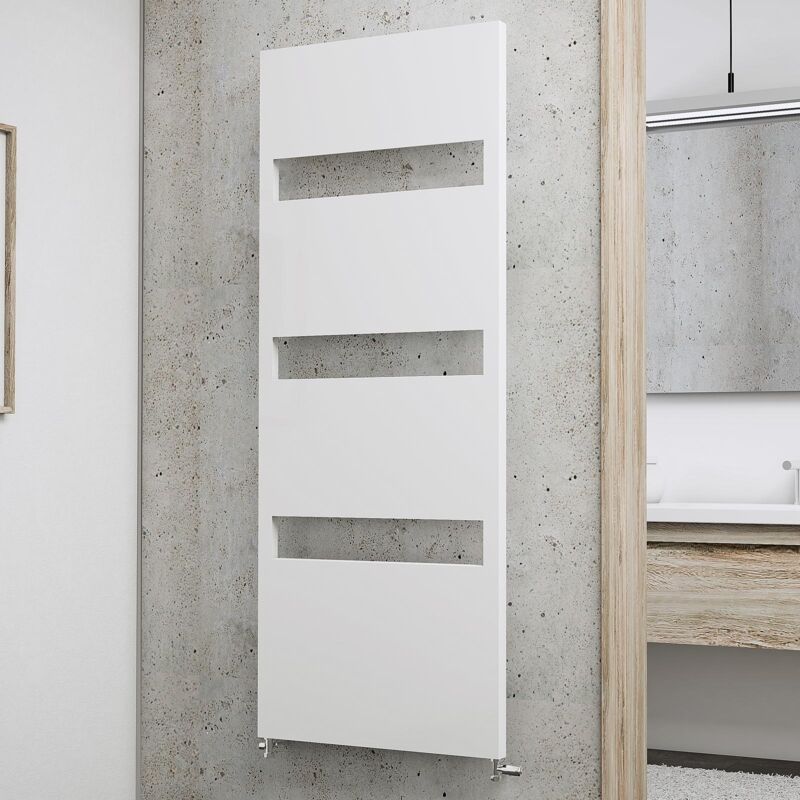 Schulte - Radiateur design Turin, raccord standard à droite/gauche, blanc alpin, 154 x 60 cm