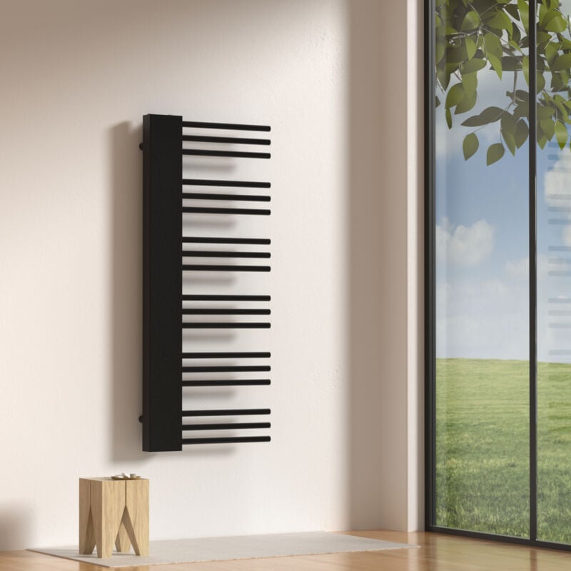 [neu.haus] - Radiateur sèche-serviettes 50 mm Kviteseid acier 120 x 50 cm noir