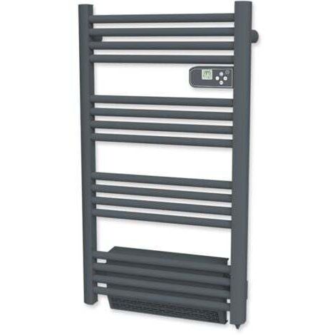 Carrera – Radiateur sèche-serviettes électrique vertical 500W + soufflerie 1000W – Aluminium sans fluide – Affichage digital – Gris anthracite