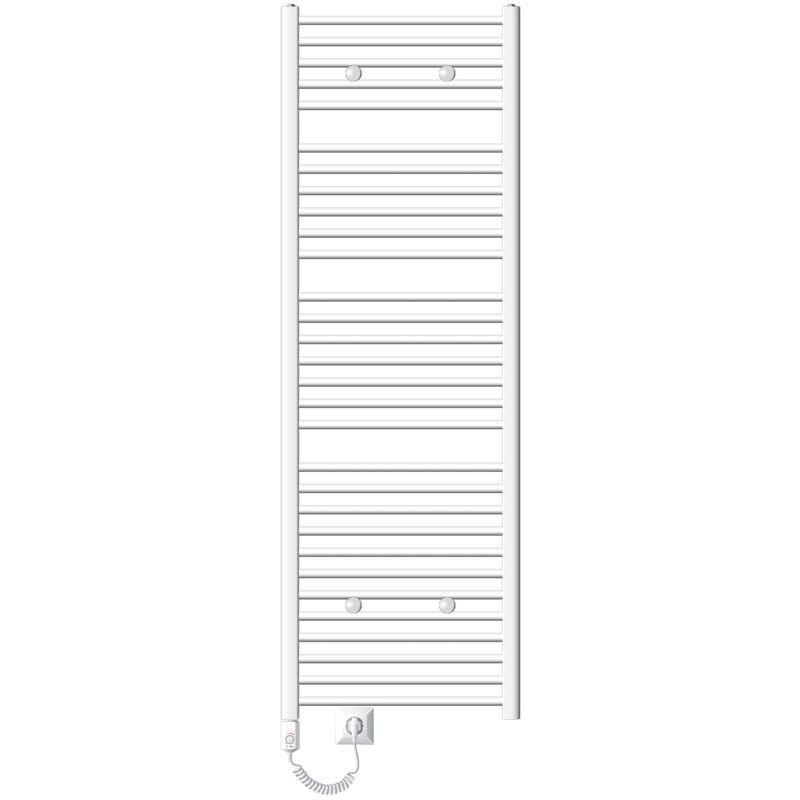 Ecd Germany - LuxeBath Radiateur Électrique de Salle de Bain Sahara 600x1800 mm Blanc Raccord Latéral Droit Elément Chauffant 900W + Thermostat