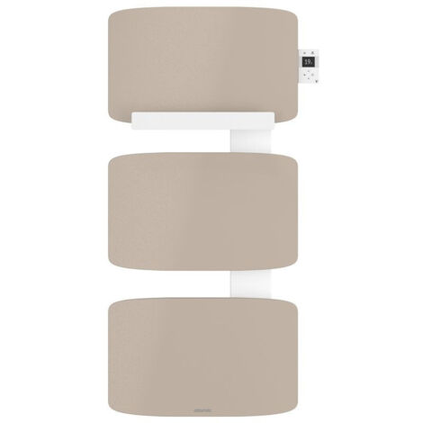 Radiateur sèche-serviettes connecté Amarilis mât à droite 650W beige/blanc (862577)