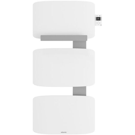 Radiateur sèche-serviettes connecté Amarilis mât à droite 650W blanc/gris (862575)