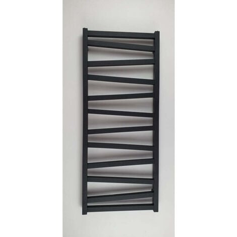 Radiateur sèche-serviettes eau chaude design CYRKA 97 x 50 cm noir mat